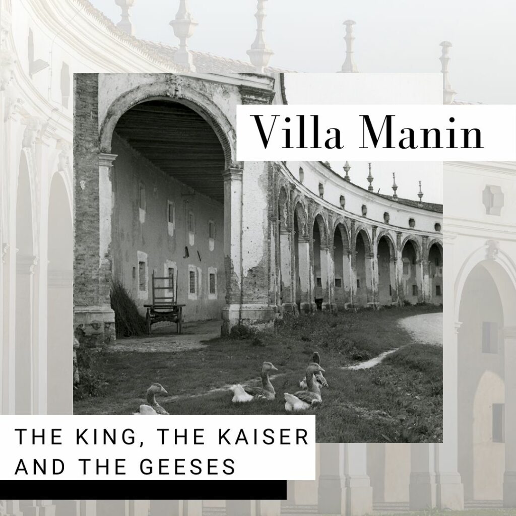 Villa Manin. The king, the Kaiser and the geeses